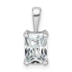 14k White Gold 1 carat Lab Grown Diamond VS/SI+ G+ Radiant Complete Four Prong Pendant