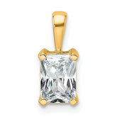 14k 1 carat Certified Lab Grown Diamond VS+ F+ Radiant Complete Four Prong Pendant