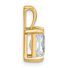 14k 1 1/2 carat Lab Grown Diamond VS/SI+ G+ Radiant Complete Four Prong Pendant