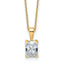 14k 1 1/2 carat Lab Grown Diamond VS/SI+ G+ Radiant Complete 18 inch Four Prong Pendant Necklace