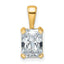 14k 1 1/2 carat Certified Lab Grown Diamond VS/SI+ G+ Radiant Complete Four Prong Pendant