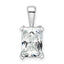 14k White Gold 3 carat Certified Lab Grown Diamond VS+ F+ Radiant Complete Four Prong Pendant