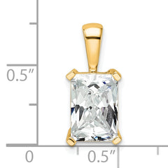 14k 3 carat Certified Lab Grown Diamond VS+ F+ Radiant Complete Four Prong Pendant