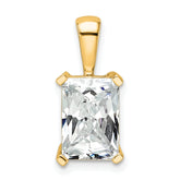 14k 3 carat Certified Lab Grown Diamond VS+ F+ Radiant Complete Four Prong Pendant