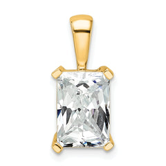 14k 3 carat Certified Lab Grown Diamond VS/SI+ G+ Radiant Complete Four Prong Pendant