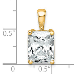 14k 4 carat Certified Lab Grown Diamond VS+ F+ Radiant Complete Four Prong Pendant