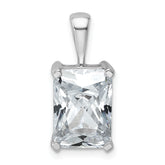 14k White Gold 5 carat Lab Grown Diamond VS+ F+ Radiant Complete Four Prong Pendant