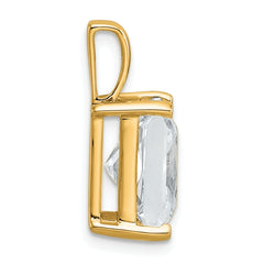 14k 5 carat Certified Lab Grown Diamond VS/SI+ G+ Radiant Complete Four Prong Pendant