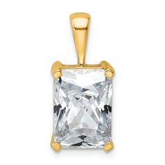 14k 5 carat Lab Grown Diamond VS/SI+ G+ Radiant Complete Four Prong Pendant