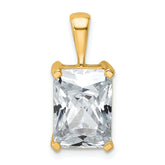 14k 5 carat Certified Lab Grown Diamond VS+ F+ Radiant Complete Four Prong Pendant