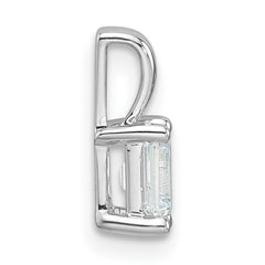 14k White Gold 1/2 carat Lab Grown Diamond VS/SI+ G+ Emerald Complete Four Prong Pendant