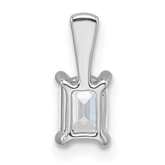 14k White Gold 1/2 carat Lab Grown Diamond VS/SI+ G+ Emerald Complete Four Prong Pendant