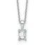14k White Gold 1/2 carat Certified Lab Grown Diamond VS+ F+ Emerald Complete 18 inch Four Prong Pendant Necklace