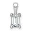 14k White Gold 3/4 carat Lab Grown Diamond VS+ F+ Emerald Complete Four Prong Pendant