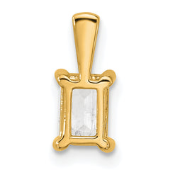 14k 3/4 carat Certified Lab Grown Diamond VS+ F+ Emerald Complete Four Prong Pendant