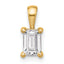 14k 3/4 carat Certified Lab Grown Diamond VS/SI+ G+ Emerald Complete Four Prong Pendant