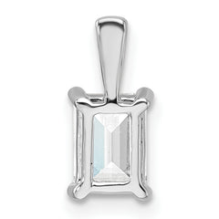 14k White Gold 1 carat Lab Grown Diamond VS+ F+ Emerald Complete Four Prong Pendant
