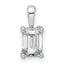 14k White Gold 1 carat Lab Grown Diamond VS+ F+ Emerald Complete Four Prong Pendant