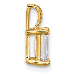 14k 1 carat Certified Lab Grown Diamond VS/SI+ G+ Emerald Complete Four Prong Pendant