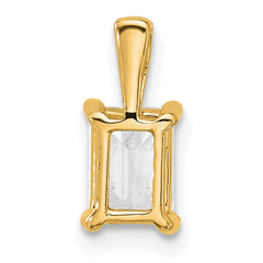 14k 1 carat Lab Grown Diamond VS/SI+ G+ Emerald Complete Four Prong Pendant