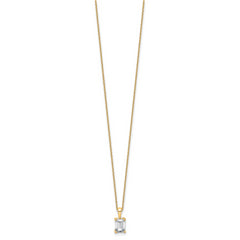 14k 1 carat Lab Grown Diamond VS/SI+ G+ Emerald Complete 18 inch Four Prong Pendant Necklace