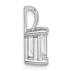 14k White Gold 1 1/2 carat Certified Lab Grown Diamond VS+ F+ Emerald Complete Four Prong Pendant