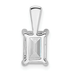 14k White Gold 1 1/2 carat Lab Grown Diamond VS+ F+ Emerald Complete Four Prong Pendant