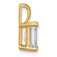 14k 1 1/2 carat Lab Grown Diamond VS/SI+ G+ Emerald Complete Four Prong Pendant