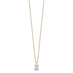 14k 1 1/2 carat Certified Lab Grown Diamond VS/SI+ G+ Emerald Complete 18 inch Four Prong Pendant Necklace