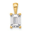 14k 1 1/2 carat Certified Lab Grown Diamond VS+ F+ Emerald Complete Four Prong Pendant