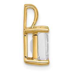 14k 2 carat Certified Lab Grown Diamond VS/SI+ G+ Emerald Complete Four Prong Pendant