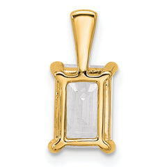 14k 2 carat Certified Lab Grown Diamond VS+ F+ Emerald Complete Four Prong Pendant