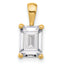 14k 2 carat Lab Grown Diamond VS+ F+ Emerald Complete Four Prong Pendant