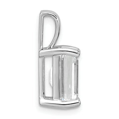 14k White Gold 3 carat Certified Lab Grown Diamond VS+ F+ Emerald Complete Four Prong Pendant