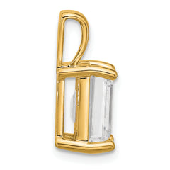 14k 3 carat Certified Lab Grown Diamond VS/SI+ G+ Emerald Complete Four Prong Pendant