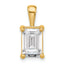 14k 3 carat Lab Grown Diamond VS+ F+ Emerald Complete Four Prong Pendant