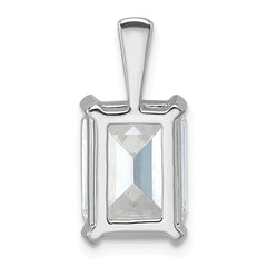 14k White Gold 4 carat Lab Grown Diamond VS/SI+ G+ Emerald Complete Four Prong Pendant