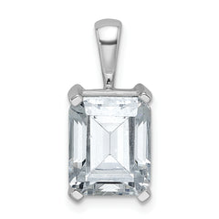 14k White Gold 4 carat Certified Lab Grown Diamond VS+ F+ Emerald Complete Four Prong Pendant