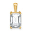 14k 4 carat Lab Grown Diamond VS+ F+ Emerald Complete Four Prong Pendant