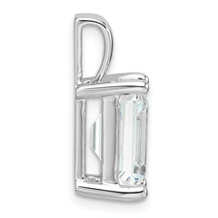 14k White Gold 5 carat Certified Lab Grown Diamond VS/SI+ G+ Emerald Complete Four Prong Pendant