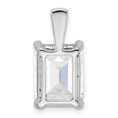 14k White Gold 5 carat Certified Lab Grown Diamond VS+ F+ Emerald Complete Four Prong Pendant