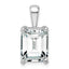 14k White Gold 5 carat Lab Grown Diamond VS/SI+ G+ Emerald Complete Four Prong Pendant