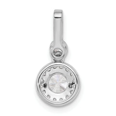14k White Gold 1 carat Lab Grown Diamond VS+ F+ Round Complete Halo Pendant