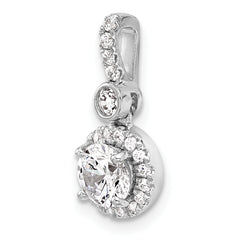 14k White Gold 1 carat Certified Lab Grown Diamond VS/SI+ G+ Round Complete Halo Pendant