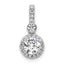 14k White Gold 1 carat Lab Grown Diamond VS+ F+ Round Complete Halo Pendant