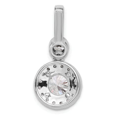 14k White Gold 2 carat Lab Grown Diamond VS+ F+ Round Complete Halo Pendant