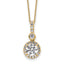 14k 2 carat Lab Grown Diamond VS+ F+ Round Complete 18 inch Halo Pendant Necklace