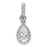 14k White Gold 1 carat Certified Lab Grown Diamond VS/SI+ G+ Pear Complete Halo Pendant