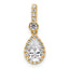 14k 1 carat Certified Lab Grown Diamond VS/SI+ G+ Pear Complete Halo Pendant
