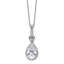 14k White Gold 2 carat Lab Grown Diamond VS/SI+ G+ Pear Complete 18 inch Halo Pendant Necklace